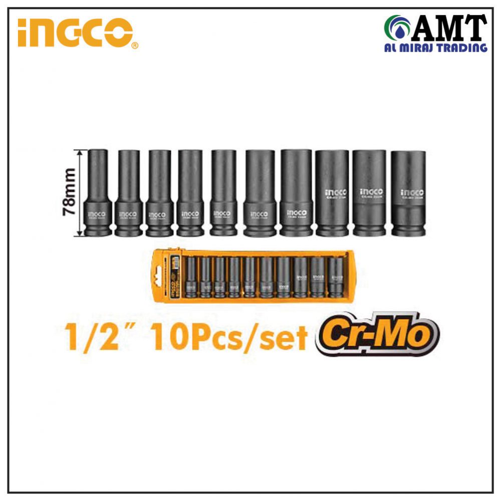 10PCS 1/2" Deep impact socket set - HKISSD12102L